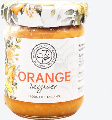 Sizilianischer Fruchtaufstrich Orange-Ingwer, 180 g, rein natürliche Zutaten, 80 % Frucht-Anteil, ohne Farb- und Konserv...