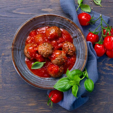 Hagen Grote Italienische Hackbällchen in Tomatensauce 720 g - Rind & Schwein, mit feinen Kräutern, verzehrfertig, für 3-...