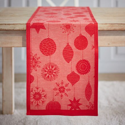 Tischläufer Weihnachtskugeln, 35 x 120 cm