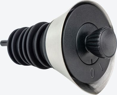 Ausgießer - Edelstahl/Silikon, Ø 3 cm, 9 cm lang, spülmaschinenfest - einstellbar vom Tropfen bis zum Strahl, passt auf ...