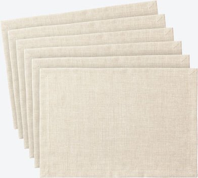 Tischsets Uni, fleckgeschützt, 35 x 50 cm, 6 Stück, Creme