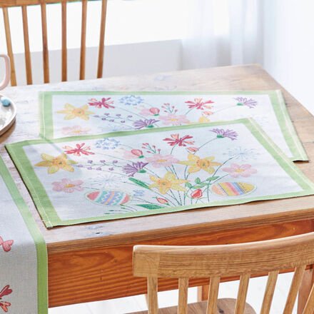 2er-Set Tischsets Osterstrauß, 35 x 48 cm, 100% BIO-Baumwolle