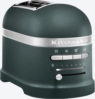 KitchenAid 2-Scheiben-Toaster - Velvet Grün, stufenloser Regler, elektronischer Sensor, Auftaufunktion, Sandwichzange, K...