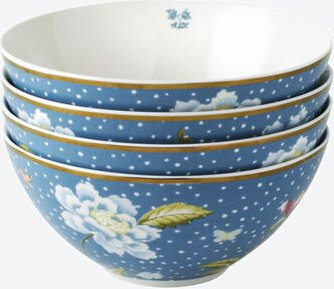 4er-Set Müslischalen, 420 ml, Farbe: Blau