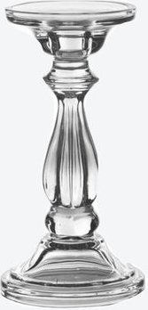 Glaskerzenständer klein - Glas, transparent, H ca. 20 cm, für Stab- oder Stumpenkerzen