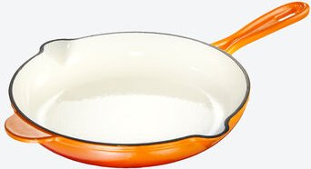 Thumbnail - Hagen Grote Gusseisen-Brat- und Servierpfanne, 26 cm Ø, Orange, Gusseisen, ofenfest bis 250 °C, spülmaschinenfest, Email...