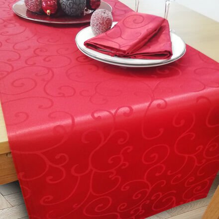 Tischläufer Verona, 50 x 150 cm, rot, doppellagig, 100 % Polyester
