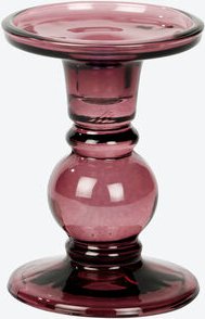 Lambert Kerzenleuchter Andratx, für Stumpenkerzen & Stabkerzen, modernes Design, Glas, Bordeaux, Klein Ø 9,5 x 13 cm hoc...