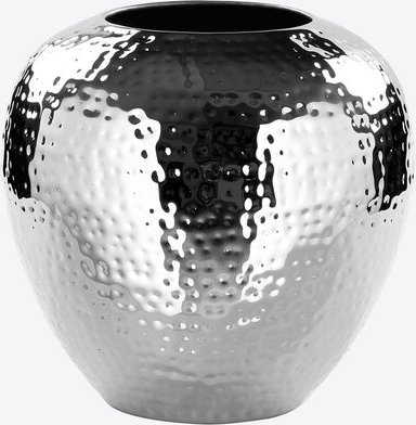 Übertopf Konvex, 25 x 25 cm hoch, Metall, vernickelt