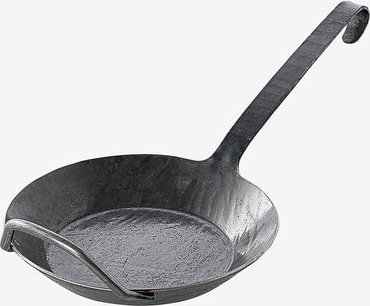 Hagen Grote Pfanne mit Gegengriff, 28 cm Ø, handgeschmiedetes Eisen, für alle Herdarten inkl. Induktion