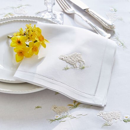 Servietten Schäfchen, 4er-Set, 40 x 40 cm