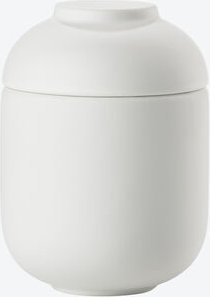 Aufbewahrungsdose schmal, mit Deckel, Steingut, Weiß, Ø 6,5/9 cm hoch