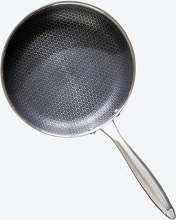 Hagen Grote Netzbodenpfanne Ø 24 cm - Edelstahlboden, Keramikbeschichtung, kratzfest, induktionsgeeignet, backofenfest b...