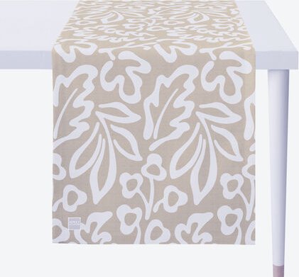 Outdoor-Tischläufer Abstrakt, 46 x 135 cm, beige
