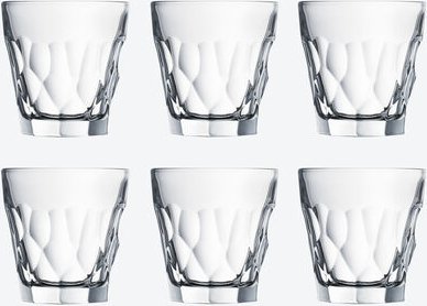 Whisky-Becherglas, 6 Stück, 300 ml, 9 cm hoch, robust, spülmaschinenfest