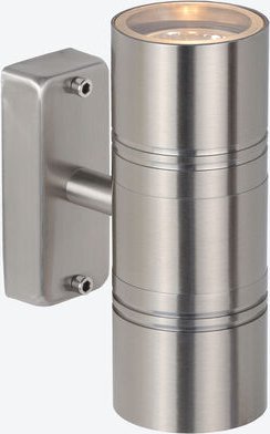 Außen-Wandstrahler Duo rund, Chrom matt