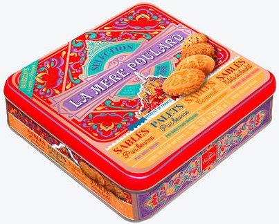 La Mère Poulard Gebäck 750 g - 4 köstliche Sorten, nach Originalrezepten, natürliche Zutaten, in Aromaschutz- Metalldose...