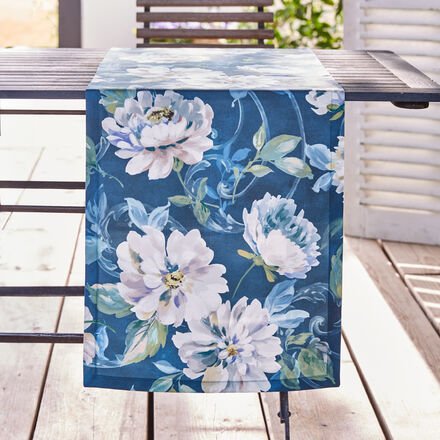 Tischläufer Weiße Pfingstrose, 50 x 140 cm