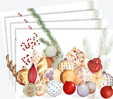 Tischsets "Weihnachtskugeln", 4 Stück, 38 x 52 cm