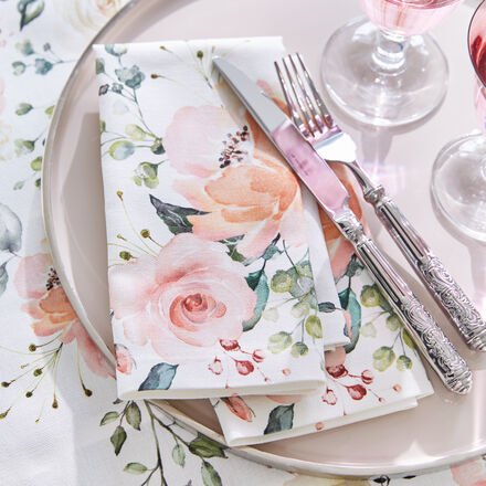 4er-Set Servietten, rosa, 45 x 45 cm