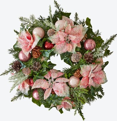 Weihnachtskranz, Ø ca. 35 cm, Textiles Gewebe und hochwertiger Kunststoff