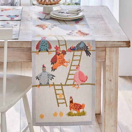 Hühner Tischläufer, 35 x 120 cm