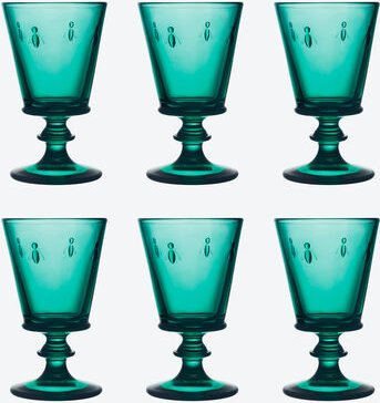 Weißweinglas Biene, 6 Stück, türkis