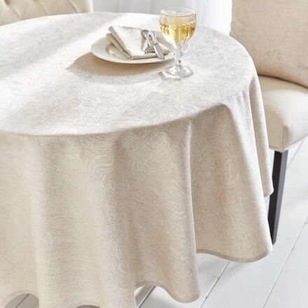 Tischdecke Jaquard Classic, Ø 170 cm, Farbe: creme, mit Fleckschutz