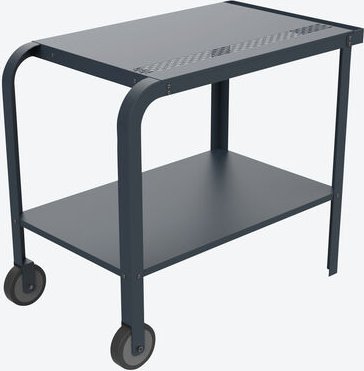 Mobiler Grillwagen - Stahl pulverbeschichtet, 87 x 51 x 73 cm, 16 kg, ideal für Pizzaofen und Grill, mit Ablagefläche, R...