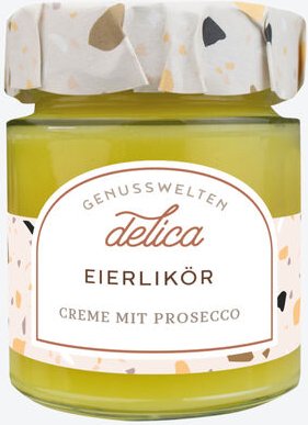 Eierlikör-Creme mit Prosecco 160 g - deutsche Herstellung, cremig & vollmundig, ohne Farb- und Konservierungsstoffe