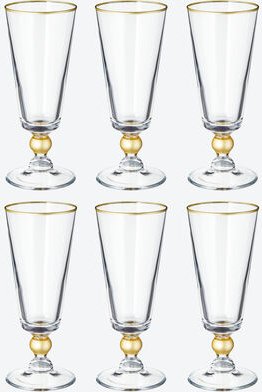 Sektgläser, 6 Stk., 230 ml, 15 cm hoch