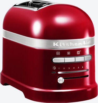 KitchenAid 2-Scheiben-Toaster - Liebesapfel-Rot, stufenloser Regler, elektr. Sensor, Auftaufunktion, Sandwichzange, Krüm...
