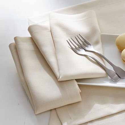 Servietten Uni, fleckgeschützt, 40 x 40 cm, 6 Stück, Creme