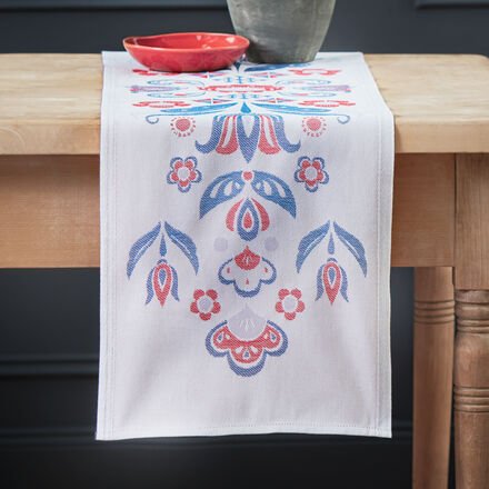 Jacquard Tischläufer Skandinavien, 35 x 140 cm, 100 % Baumwolle, waschbar bei 60 °C