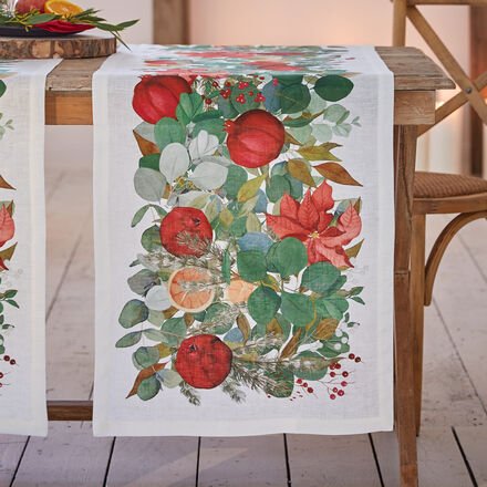 Tischläufer "Girlande", 100 % Leinen, 45 x 170 cm