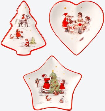 3er-Set Schälchen, Weihnachten, Herz/Stern/Tanne, ca.14 x 2 cm hoch