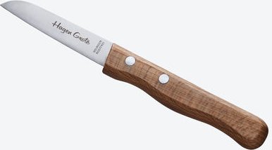 Hagen Grote Küchenmesser - Rostfreier Klingenstahl, geölter Buchenholzgriff, Gesamtlänge 17 cm, Klingenlänge 7,3 cm, lan...