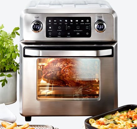 XL Multifunktions-Airfryer - 14 l, 10 Programme, 65-230 °C, 1.700W, 33 x 40 x 38 cm, Edelstahl/Kunststoff, inkl. Rotisse...