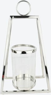 Laterne, Größe S, silberfarben, 12 x 20,5 x 37 cm