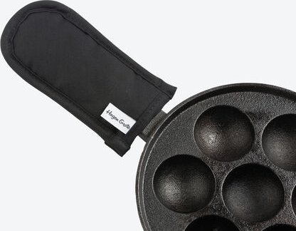 Hagen Grote Pfannen-Griffschutz - 100 % Baumwolle, 15,5 x 8 cm, Hitzeschutz bis 250 °C, Maschinenwäsche 30 °C, lange Hal...