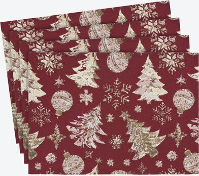 Tischsets "Bäume", 2 Stück, Rot, 35 x 50 cm