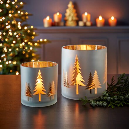 Glas-Windlicht, Ø 20 x 20 cm