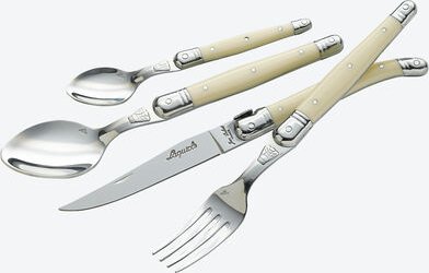 Klassisches Laguiole Besteck, 4-teilig, Elfenbein