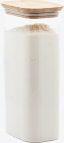 Rechteckige Glas-Vorratsdose mit Bambusdeckel, 1,8 l, 12,5 x 8,5 x 26 cm (B/T/H)