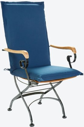 Stuhlauflage uni für Hochlehner, 120 x 50 x 6 cm, Farbe: Marine