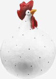 Deko-Hahn mittel, 9,6 cm hoch, Farbe: weiß