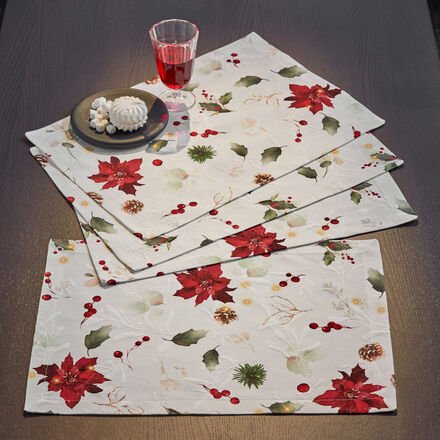 Tischwäsche Weihnachtsstern, Tischset, 35 x 50 cm, 4 Stück