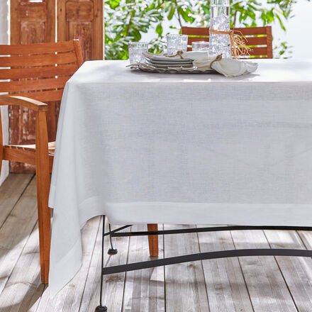 Leinen-Tischdecke, 160 x 230 cm, weiß