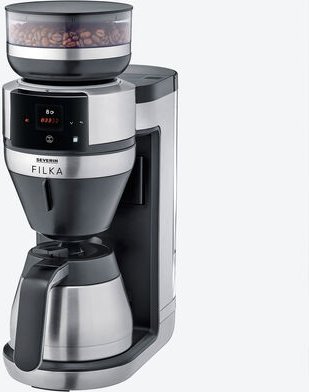 SEVERIN Filterkaffee-Vollautomat - 17 x 38 x 46 cm, Edelstahl/Kunststoff, 235 g Bohnenbehälter, 2 l, Isolierkanne für 8 ...