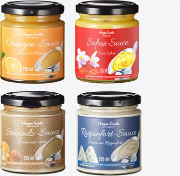 Gourmet Saucen Set, 4 x 250 ml, (Orange, Steinpilz, Roquefort, Safran)